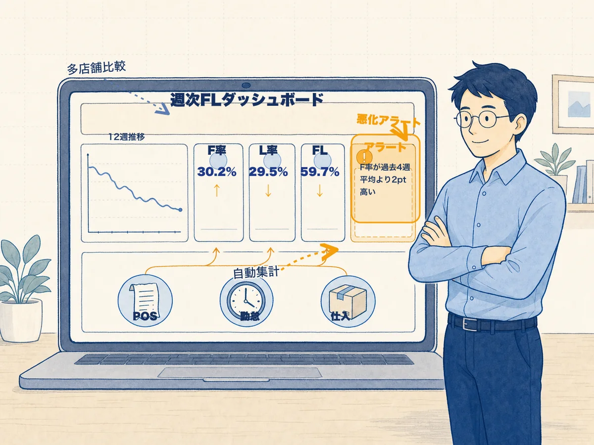 POS・勤怠・仕入データを統合したFL自動集計ダッシュボード